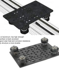 Beefed Up Heavy Duty Aluminum Gantry Plate Set Universal 20mm To 80mm Extrusion Fit Anodized Black with pulleys and bearings.