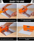 Sheet Metal Bender Folding Tool Hand Seamer for HVAC ductwork roofing and metal panels in use, highlighting fold depth options.