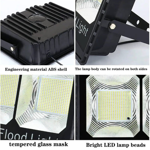 JUDYSSY Solar Light40W 60W 100W 200W, Solar Flood Light with ABS shell, tempered glass mask, and bright LED lamp beads.