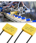 Quad Pack Grounding Filter Capacitors For Contactor Arc Extinguishing 0.1uF 100 Ohm 1/2W 600VAC Industrial Machine Tools Relays Solenoids And Control Circuits, yellow 2-pin film capacitor with lead wires