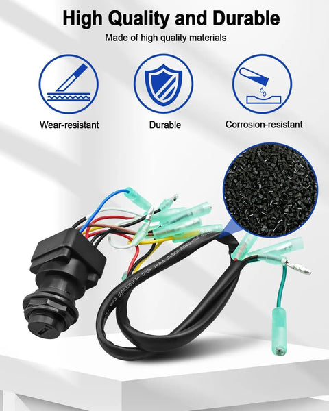 Close-up of Outboard Ignition Switch Key Assembly For 2 And 4 Stroke Motors showcasing durable materials