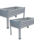 Raised Garden Bed With Legs Two Pack 48 By 24 By 30 Inches Elevated Planter Box Galvanized Steel For Backyard Outdoor Patio Balcony Garden 350 Pound Capacity Silver
