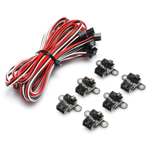 Six Pack Micro Limit Switches With 1M 3 Pin Cable For 3018 PROVer Mach3 CNC Router Upgrade Kit, switches and cables shown