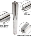 Premium M14 X 1.5 Metric Thread Tap And Die Set In High Speed Steel 6542 showing 4 flutes and clear thread sharp blade
