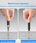 Solid Performer Automatic Center Punch Set With Six And Five Inch Bodies Plus Extra Pins for precise marking on metal.