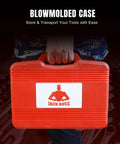 Red blow molded case for 52 In 1 Bushing Driver Tool Set With 50 Changeable Discs And 2450 Custom Variations