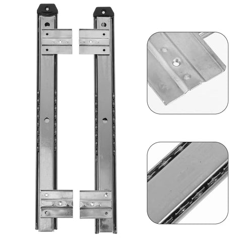 Heavy Duty Keyboard Drawer Slides With Bulletproof 35mm Wide Silver Rail Kit For Slick Office Setup One Pair close-up view.