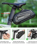 Under Seat Bike Saddle Bag With 3D Hard Shell And Quick Release 1.7L Capacity Silver Reflective Strip for Mountain and Road Bikes Installation