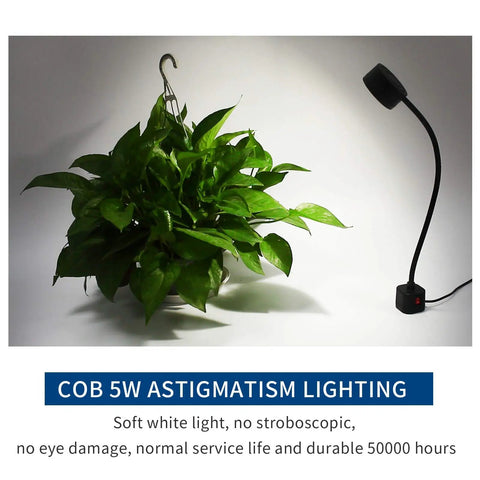 Beast Mode Bright 500 Lumens LED Magnetic Work Light with 11.8 Inch Flexible Gooseneck next to a potted plant.