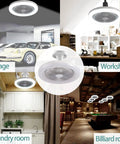 10 Inch Ceiling Fan With Light Kit For Garage Closet And Laundry Room Dope Bright 30W LED Bulbs White Light E26 Socket Enclosed Ceiling Fan Lighting Energy Saving in various rooms