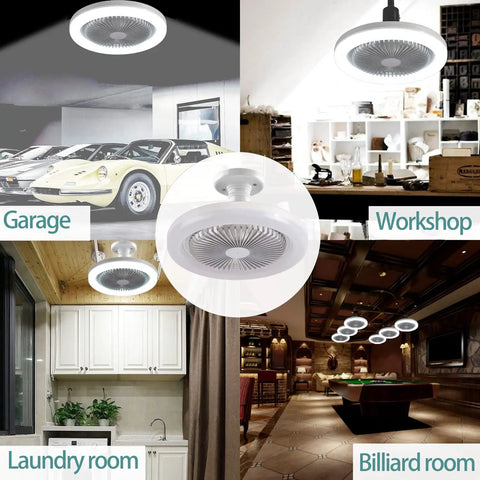 10 Inch Ceiling Fan With Light Kit For Garage Closet And Laundry Room Dope Bright 30W LED Bulbs White Light E26 Socket Enclosed Ceiling Fan Lighting Energy Saving in various rooms
