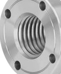 Close-up of Heavy Duty Alloy Steel Wood Lathe Faceplate with 2 Inch Build Fits 1 X 8 TPI Spindle, showing detailed threading.