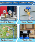 Oil Filled 0 To 100 Psi Water Pressure Gauge With Three Quarter Inch GHT Female Thread for home use and DIY pressure testing.