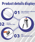 Product details for Two Pack Inspection Mirror Kit With 17.5 Inch Long 360 Degree Rotating Welding Mirrors, Magnetic Base