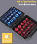 Detachable Thread Gauge Kit With 60 Nut And Bolt Gauges, 30 Inch And 30 Metric Box Set in a black storage case