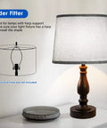 Drum Lampshade Set For Table And Floor Lamps Natural Linen Replacement Shades With Easy Assembly on wooden table lamp