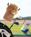 Totally Funny Curly Highland Cow Golf Driver Headcover Plush Soft Cozy Animal Headcover for 420 460cc Drivers Durable Plush