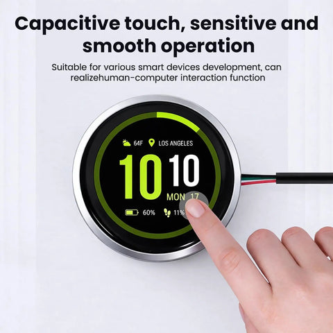 1.28 Inch ESP32 S3 Round Knob Touch Display 240x240 Rotary Panel With Capacitive Touch and Physical Knob For Snappy Menu Navigation and Precise Parameter Control For Smart Projects., round touch display with finger tapping UI