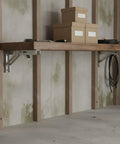 Wall Mount Drop Leaf Table Bracket Stainless Steel Folding Shelf Support for workbenches in garage setup with wood shelf