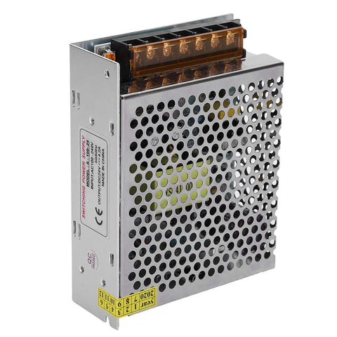 24V DC Power Supply Driver For LED Strip Lights And 3D Printers, 100W Output, Aluminum Alloy Enclosure, side view