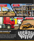 64 Piece ORFS Cap And Plug Set For Hydraulic Hose And Pipe Fittings in industrial, construction, and truck settings