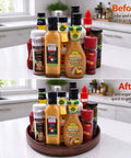 12 Inch Bamboo Lazy Susan Turntable For Kitchen Pantries Delivers Slick 360 Spin To Keep Condiments Grabbed Instantly in use, organized spices.