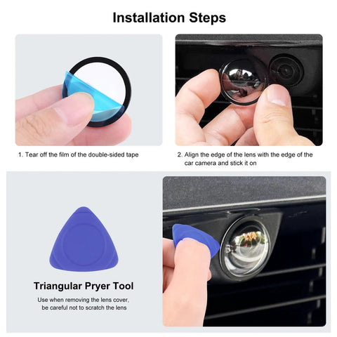 Installation steps for 2 Piece Lens Guard PC Protective Cover Kit For Tesla 2025 Cybertruck bumper cameras