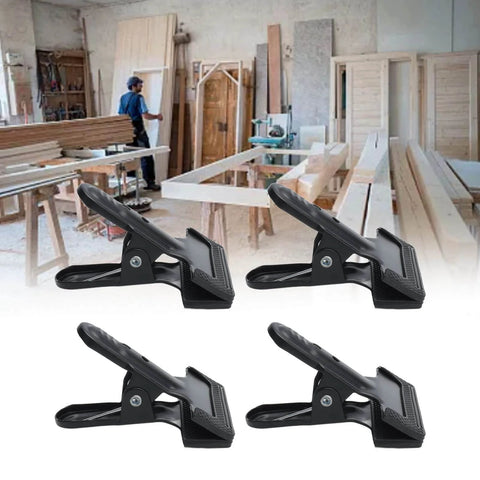 Wide Mouth Spring Clamps Set 4 Pack Pro Grade Heavy Duty Anti Slip Metal Clips for Woodworking in workshop