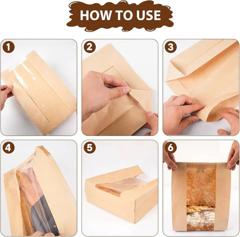 Step-by-step guide using 30 Pack Bread Bags With Window Including 30 Homemade Bread Storage Label Stickers Clear Window Bakery Bags