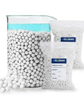 Condensate Neutralizer Refill Media Twin Pack 6.6 Lbs Two Bags With 7 to 8 mm Beads, Turns PH 8 to 10 and Reduces COD Through Adsorption, Great For Daily Use. 7-8 mm white beads in jar and refill bags