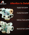 Trailer Priority Brake Control Valve Replacement With Three Eighths Inch Ports No Fuss Emergency Stop Parking 2 Pack diagram