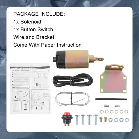 60 Pound Shaved Door Handle Trunk Solenoid Popper Kit Street Rod Design To Pop Open Doors Hoods And Trunks With Push Button Switch Bracket And Wiring For Easy Secure Auto Access For Hot Rod Enthusiasts