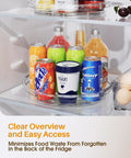 Clear Two Pack Rotating Lazy Susan Turntable For Kitchen Cabinets And Fridge Shelves, 10.6 inch width, organized fridge storage.