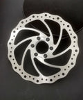 180mm Bicycle Disc Brake Rotor With Flange Adapter For Threaded Hubs Stainless Steel 2mm Thick Silver Finish