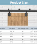 Heavy Duty Outdoor Barn Door Hardware Kit With 450 Lb Capacity, Box Rail Sliding Track For One Door, Anti Corrosion Black Finish