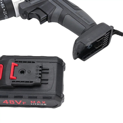 Heavy Duty Brushless Cordless Drill And Driver Workhorse Combo Featuring 350 Watt Motor And 1450 Rpm Speed for easily powered battery and handle.