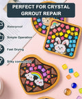 Black Quick Dry Crystal Tile Grout For Crafts Ready To Use Caulking Agent For Diy Glass Art And Mosaic Kit Supplies Handmade Gifts 1000g No Water Mixing Easy Set And Quick Apply used on colorful mosaic art pieces