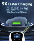 Tesla Compatible Level 2 EV Charger With J1772 Support 48A 240V Fully Upgraded 2024 showcasing faster charging rates