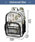 Clear PVC Camping Backpack For Kids See Through Daypack With Adjustable Padded Straps Waterproof Tear Resistant Outdoor Adventure Bag For Boys And Girls, Alaska design, universal size.