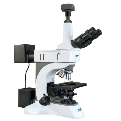 Digital Trinocular Metallurgical Microscope With USB 3.0 Camera, 10MP, 1500X Max Magnification, 50X To 1500X Range, EW10X/22 And EW15X Eyepieces, Plan Infinity Achromatic Objectives, Built For Lab Pros, Research And Class Projects, side view