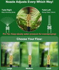 5/16 Inch Drip Irrigation Kit 100ft High Flow Garden Watering System with adjustable 360-degree brass misting nozzle and flow options