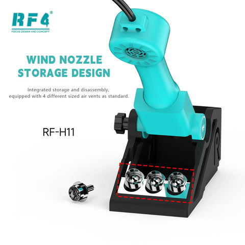 Intelligent Hot Air Soldering Gun With Sleep Base And LCD Temperature Display, nozzle storage and sleep base design