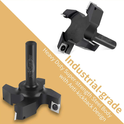 Heavy Duty CNC Spoilboard Surfacing Router Bit Workhorse With 3 Inch Cutting Diameter And One Half Inch Shank 4 Wing Carbide Insert