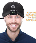 Two Pack USB Rechargeable LED Clip On Cap Lights With Power Level Display Waterproof Hat Clip Flashlights shown on a cap