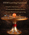Premium Metal Solar System Model Kit With 600 Plus Precision Parts, Hands-On Mechanical Orrery With LED Sun display