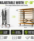 Built Tough 15 Tier Paint Drying Rack For Cabinet Doors And Wood Panels Heavy Duty Steel Rack with adjustable width 12-58 inches.