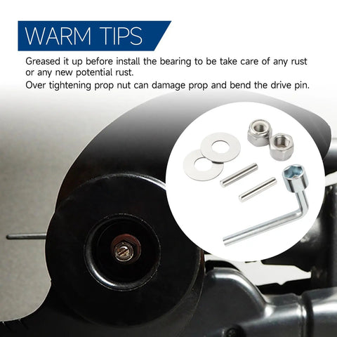 Prop Nut Kit E MKP-34 For Trolling Motor Shear Pin Replacement, Easy Install, Compatible With MKP-33 And MKP-38 Weedless Wedge 2 Prop, Includes Prop Nuts And Washers, Stainless Steel Construction, Part 1865019, Heavy Duty Upgrade