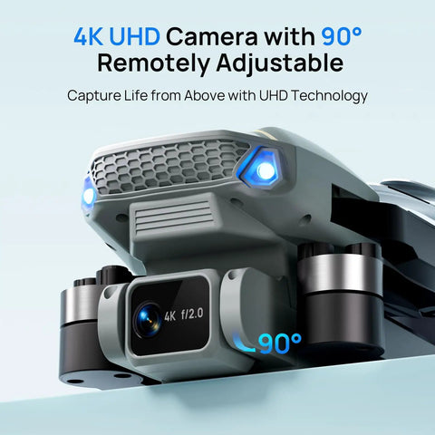 Dope 4K UHD Drone With Camera For Adults And Kids 12MP CMOS Sensor 90 Degrees Adjustable Lens close-up view