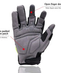 Open Finger Framer Work Gloves For Carpenters And Tactical Use, Fingerless Gaming Gloves For Airsoft Hunting Police Work And Hiking