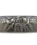 Provence Collection Center To Center 3.75 Inch Pewter Traditional Cabinet And Drawer Pull Handle with floral detail, front view